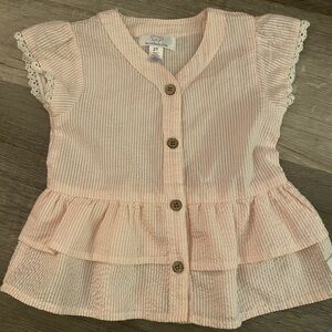 Koala Kids Light Pink Ruffle Button-Up Blouse